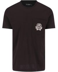 Dolce & Gabbana - Logo Embroidered Crewneck T-Shirt - Lyst