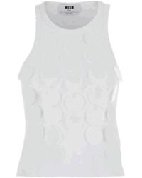 MSGM - Chainmail-Effect Sleeveless Tank Top - Lyst