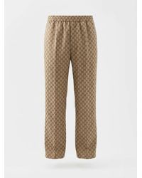 Gucci - Printed Silk Twill Pants - Lyst
