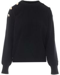 Liu Jo - Button-Detail Knitted Sweater - Lyst