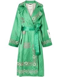 Erdem - Crystal-Embellished Textured-Satin Coat - Lyst