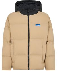 BOSS - Hooded Padded Down Jacket - Lyst
