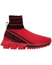 Dolce & Gabbana - Two-Tone Knitted Sock Sneakers - Lyst