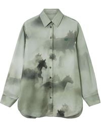 Stella McCartney - Horse Printed Curved Hem Shirt - Lyst