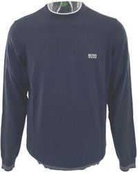 BOSS - Round-Collar And Long-Sleeved Sweater - Lyst