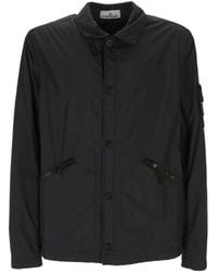 Stone Island - Logo Patch Button-Up Overshirt Jacket - Lyst