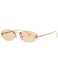 Fendi - Narrow Oval-Frame Sunglasses - Lyst