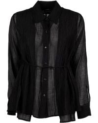 Seventy - Crinkled-Finish Belted Shirt - Lyst