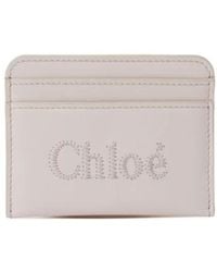 Chloé - Chloé Logo Embroidered Cardholder - Lyst