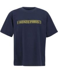KENZO - Paris Logo Printed Crewneck T-Shirt - Lyst