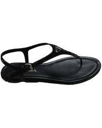 Prada - Round-Toe Flat Sandals - Lyst