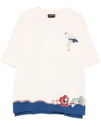 DSquared² - Floral Printed Crewneck T-Shirt - Lyst