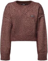 ROTATE BIRGER CHRISTENSEN - Cropped V-Neck Knitted Sweater - Lyst