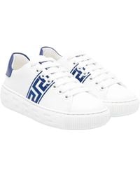 Versace - Greca-Detail Leather Sneakers - Lyst