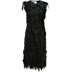Prada - Sablé Crewneck Sleeveless Dress - Lyst