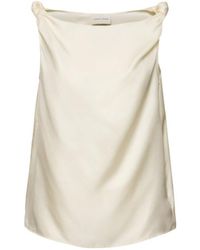 Loulou de Saison - Remy Sleeveless Draped Silk Top - Lyst