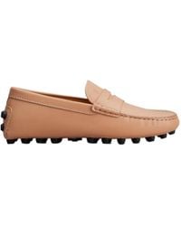Tod's - Moccasins Logo Embossed Loafers - Lyst
