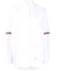 Thom Browne - Rwb Stripe-Trim Cotton Shirt - Lyst