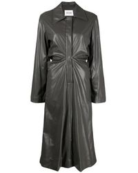 Low Classic - Ruched Faux-Leather Shirt Dress - Lyst