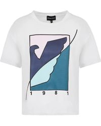 Emporio Armani - T-Shirt With Round Neck And Short Sleeves - Lyst