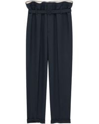 Saint Laurent - Virgin Wool Paperbag Slim Trousers - Lyst