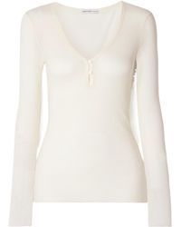 James Perse - Ribbed Cotton And Cashmere Blended Top - Lyst