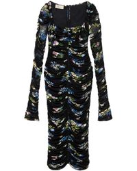 Blumarine - Floral-Print Midi Dress - Lyst