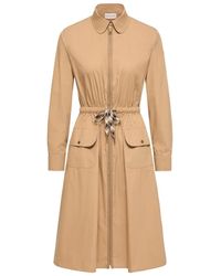 Moncler - Cotton Blend Knee-Length Dress - Lyst