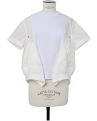 Sacai - Button-Detailed Short-Sleeved Top - Lyst