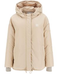 Miu Miu - Drawstring Hooded Down Jacket - Lyst