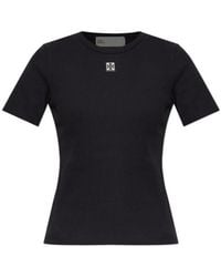Tory Burch - Ribbed Top With Logo Patch - Lyst