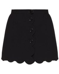 RED Valentino - Scallop-Edge Detailed Shorts - Lyst