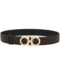 Ferragamo - Gancini-Buckle Leather Belt - Lyst