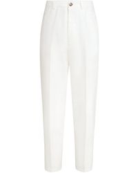 Brunello Cucinelli - Cotton And Linen Panama Trousers - Lyst