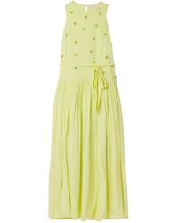 Ulla Johnson - Eleni Belted Embellished Silk-Georgette Maxi Dress - Lyst