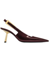 Saint Laurent - Patent Leather Lee Slingback Pumps 75 - Lyst