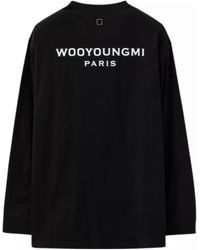 WOOYOUNGMI Long Sleeve Patch Polo in Black for Men | Lyst
