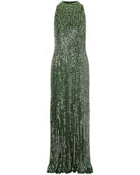 Jenny Packham - Benue Sequined Mesh Halterneck Gown - Lyst