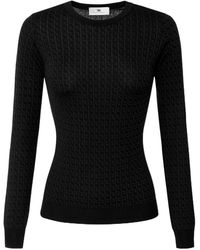 Elisabetta Franchi - Logo Jacquard Knit Jumper - Lyst