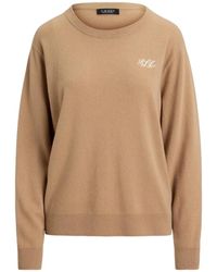 Ralph Lauren - Embroidered-Logo Crew-Neck Sweater - Lyst