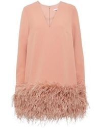 Safiyaa - Aleannah Feather-Trimmed Crêpe Minidress - Lyst