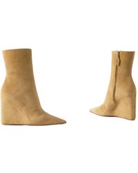 AMINA MUADDI - Suede Wedge Ankle Boots - Lyst