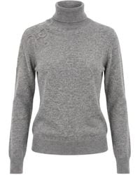Ermanno Scervino - Lace-Trim Roll-Neck Sweater - Lyst