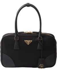 Prada - Re-Edition 1978 Medium Re-Nylon And Saffiano Leather Two-Handle Bag - Lyst