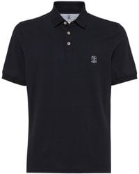 Brunello Cucinelli - Logo Printed Short Sleeved Polo Shirt - Lyst