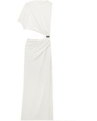 Courreges - Asymmetric Crepe Maxi Dress - Lyst