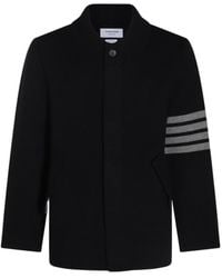 Thom Browne - Stripe-Detailed Long-Sleeved Cardi-Coat - Lyst