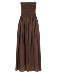 Matteau - Shirred Organic Cotton Midi Dress - Lyst