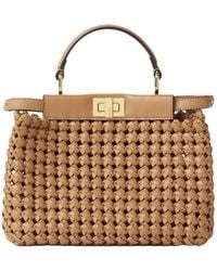 Fendi - Cappuccino-Colored Woven Leather Bag - Lyst