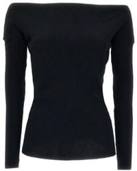 P.A.R.O.S.H. - P.A.R.O..H. Boat Neckline Slim Fit Knitted Top - Lyst